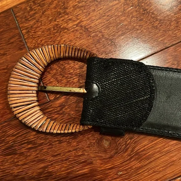 GUCCI vintage canvas leather and basket weave buckle - Picture 5 of 7